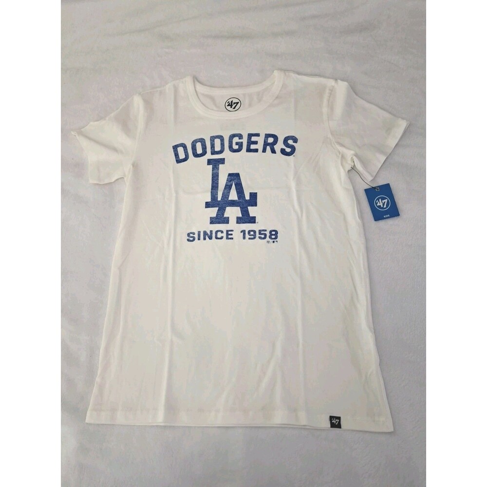 Crewcuts '47 Dusted Baseball LA Dodgers Tee J.Crew Ivory Blue CJ144 Size XL NWT